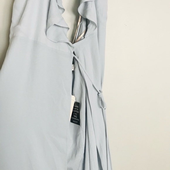 The Riley Lace-up Back Wrap Evening Dress In Ocean Mist - Picture 8 of 11